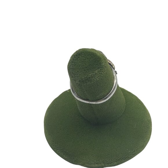 Vintage Sterling Silver Amethyst Ring Oval Cut Intricate Design Size 6.5 - Picture 4 of 4